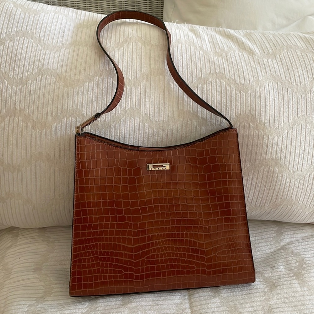 Vintage patent croc Guess purse